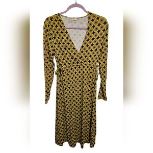 Surkana Wrap-Style Long Sleeve Dress Small